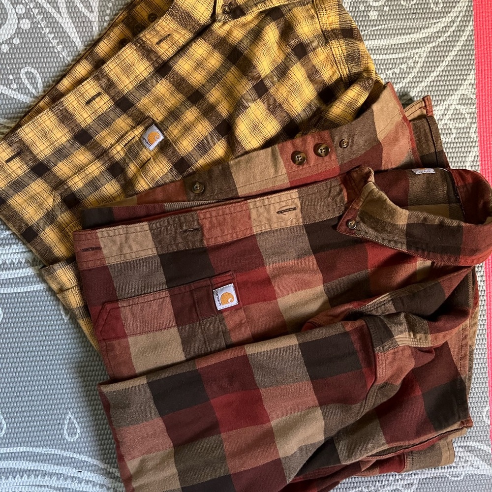 Pair of fall color flannels